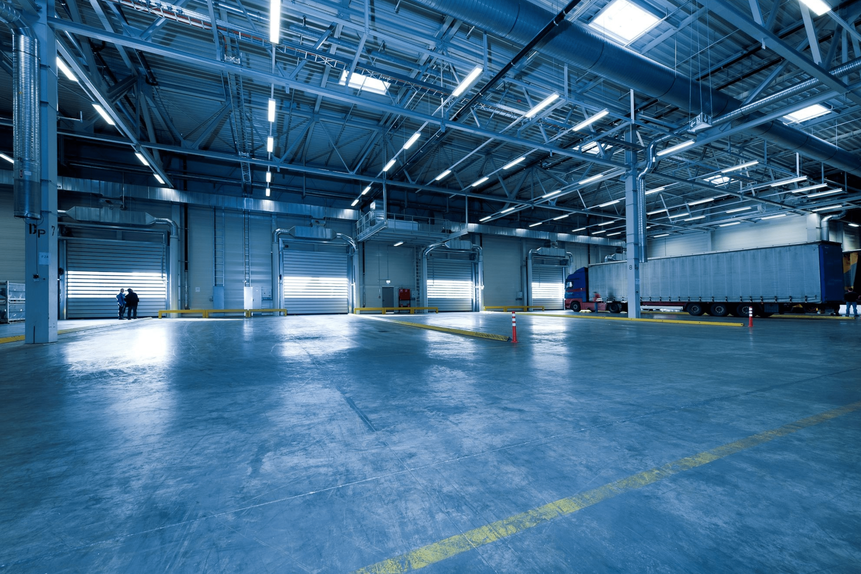 Inside of an empty warehouse.